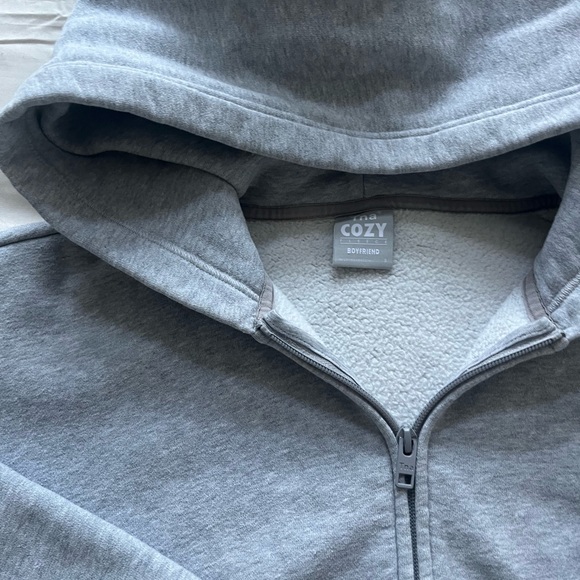 TNA Cozy boyfriend fleece cropped sweater - Picture 2 of 4